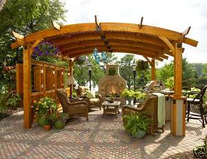 SONOMA PERGOLA 14 X 14 REDWOOD COMPLETE W/WALL,ROOF,COL  