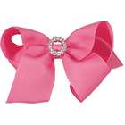 Reflectionz Little Girl Pink Grosgrain Ribbon Jeweled Hair Bow Clippie
