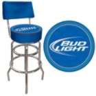 Trademark Bud Light Blue Padded Bar Stool with Back