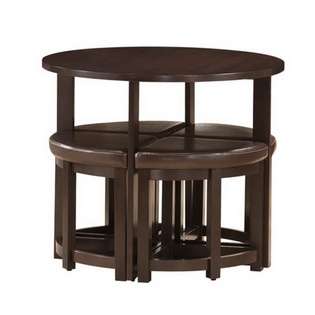 WholeSale Interiors Rochester Brown Modern Bar Table Set with Nesting 