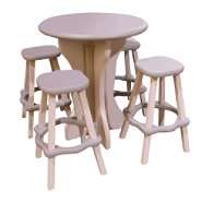   Accents 5 piece Bistro Table and Bar Stools   Redwood 