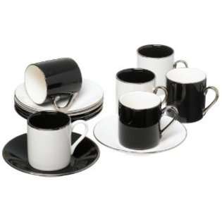 Yedi Houseware Classic Coffee and Tea Black and White Espresso Cups 