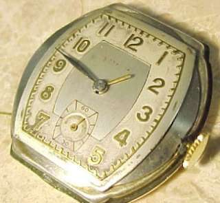   Vintage Mens Wristwatch; 17 Jewels; Yellow Gold Plated Bezel ~ AS IS