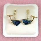 Ariki Paua Jewelry   Gold Plated Dolphin Earrings