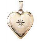 PicturesOnGold 14k Yellow Gold Childrens Heart Locket, Solid 14k 