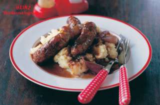 Heinz secret ingredient recipes Bangers and mash with red onion gravy 