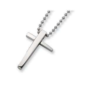  Chisel Stainless Steel Cross Necklace   22 inches 