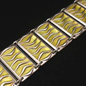 David Andersen Bracelet Vintage Enamel Sterling Silver Norway 1 1/8 