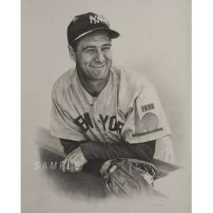  New York Yankees   Vintage Lou Gehrig   Large   Unframed 