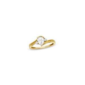   White Topaz and Diamond Accent Bypass Ring in 10K Gold other stones