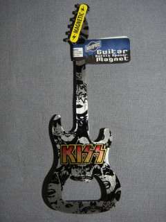 KISS METAL GUITAR BOTTLE OPENER AND MAGNET NEW  