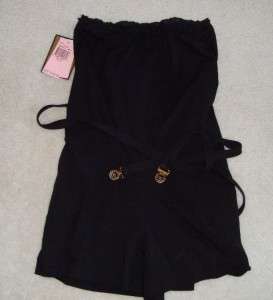 NWT Juicy Couture Black Shorts Romper in Petite/XSmall  