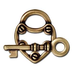  25mm Brass Oxide Lock and Key Clasp Set by Tierracast 