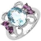 JewelzDirect 0.45 Carat Genuine Blue Sapphire Silver Ring