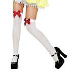 leg avenue white with red bow thigh highs stockings and