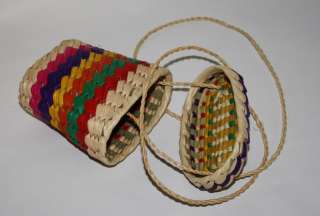 Handmade Mexican Coin Purse Art Craft Palm Made  
