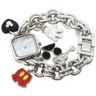   Womens MK2059 Mickey Mouse Mother of Pearl Dial Charm Bracelet Watch