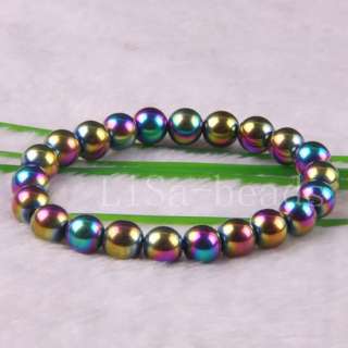 Motley Magnetic Hematite Healing Beads Bracelet LH429  
