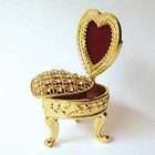 Sea of Diamonds Pewter Swarovski Crystal Enamel Fancy Chair Heart 