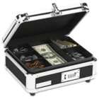 Snap N Store Plastic & Steel Cash Box w/Tumbler Lock, Black & Chrome