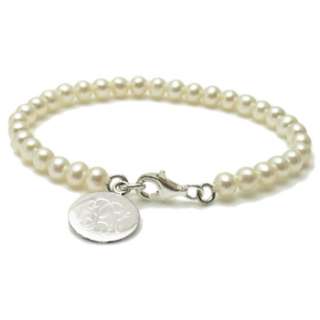 Sterling Silver Baby or Child Engraved Pearl Bracelet  