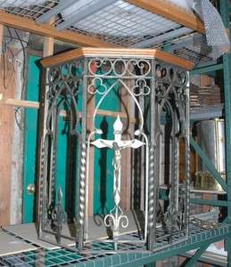GOTHIC AMERICAN WROUGHT IRON AND WOOD PULPIT 11JJ28  