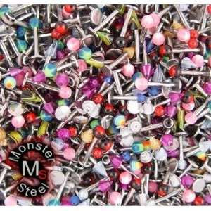    Wholesale LOT 50 14g Ball & Spike Labret Ring Piercing Jewelry