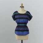 Attention Womens Smocked Waist Striped Top