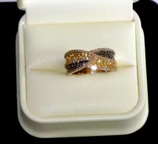 Le Vian Diamond & Saphire Ring 14K Gold Chocolate & White Diamonds 