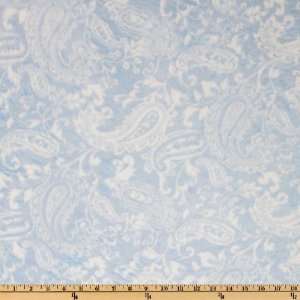  58 Wide Minky Cuddle Paisley Print Baby Blue Fabric By 