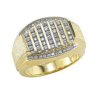 cttw Diamond Mens Ring in 18K Gold Over Sterling Silver  Jewelry 