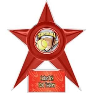 Custom Softball Stellar Ice 7 Trophies RED STAR/RED TWISTER PLATE 