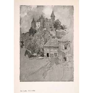  1914 Halftone Print Veves Castle Celles Namur Belgium 
