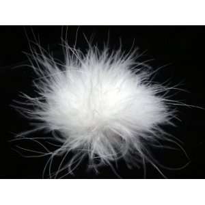  White Soft Feather Clip 