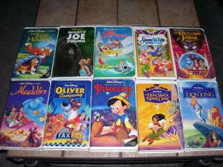 10 Disney Movies (VHS, Clamshell)  