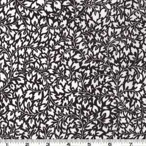  45 Wide Silhouettes Ivy Vines White/Black Fabric By The 