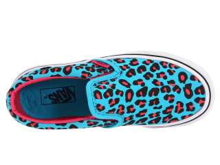 VANS KIDS YOUTH CLASSIC SLIP ON CHEETAH SCUBA BLUE PINK SNEAKERS SHOES 