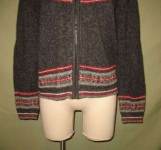 Tiara International Nordic Style Gray LS Cardigan Sweater EUC LG 