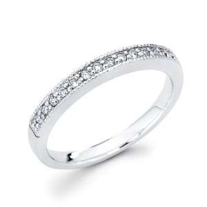  Diamond Wedding Band 14k White Gold Anniversary Ring (0.15 