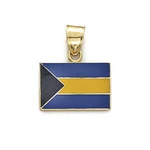  14k Enamel Bahamas Flag Pendant   JewelryWeb Jewelry