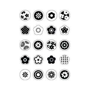  Looking Glass Flower Stickers Black & White Electronics