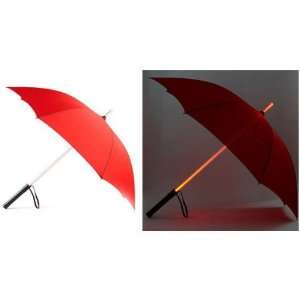    LED Light Umbrella   Red with Red Lighted Rod Patio, Lawn & Garden