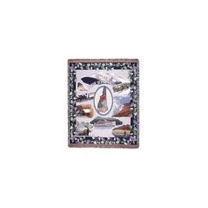  State of New Hampshire Pictoiral Tapestry Throw Afghan 50 