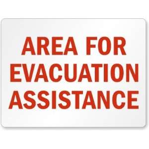 Area For Evacuation Assistance (red on white) High Intensity Grade 
