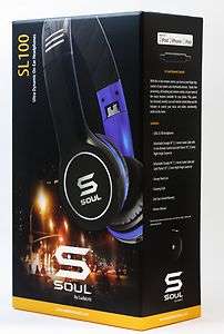 Soul by Ludacris SL100UB Ultra Dynamic Headphones NEW (Black / Blue 