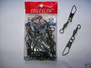 EAGLE CLAW BARREL SWIVELS with SAFETY SNAP 2/0 PC 100  