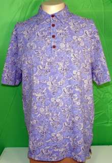 Pussers West Indies Polo Shirt XL Blue Floral NWT $75  
