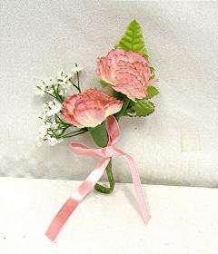 PINK Carnation Boutonniere Silk Wedding Flowers  