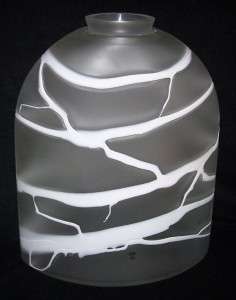   GLASS TABLE LAMP PEILL & PUTZLER ORIGINAL BOAT SHAPED SHADE  
