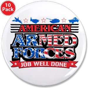 3.5 Button (10 Pack) American Armed Forces Army Navy Air Force 